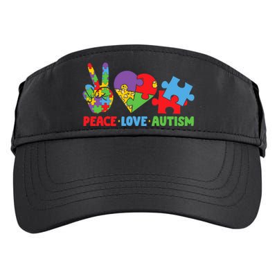 Peace Love Autism Super Cute Puzzle Pieces Autism Awareness Adult Drive Performance Visor