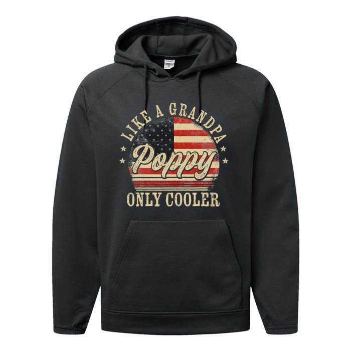 Poppy Like A Grandpa Only Cooler Poppy Performance Fleece Hoodie