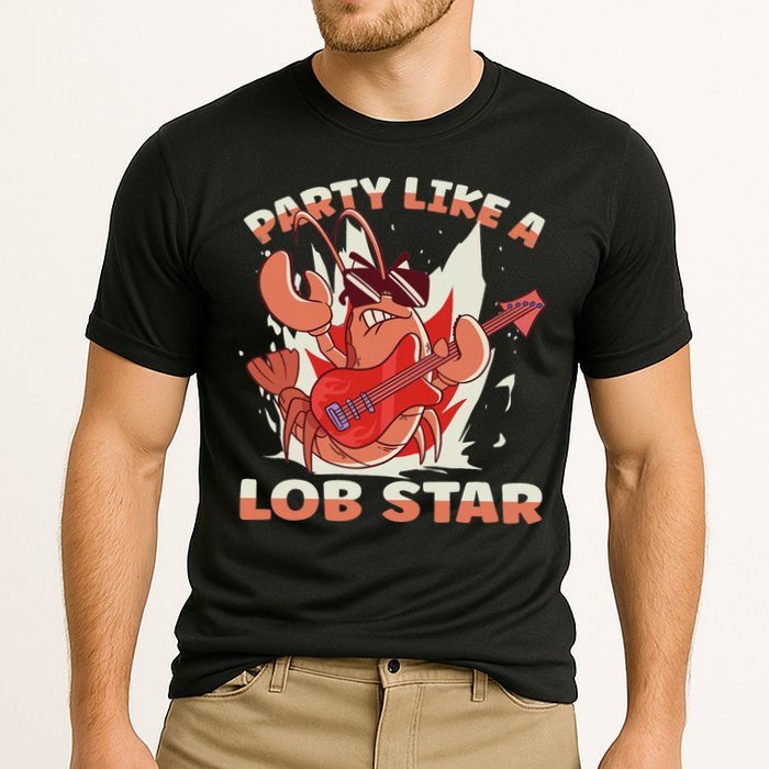 Party Like A Lob Star Lobster Cooling Performance Crew T-Shirt