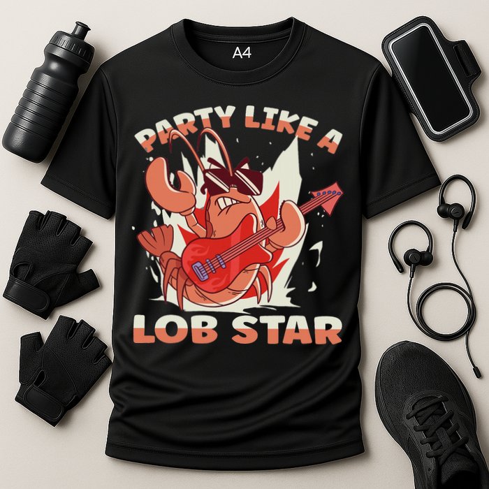 Party Like A Lob Star Lobster Cooling Performance Crew T-Shirt