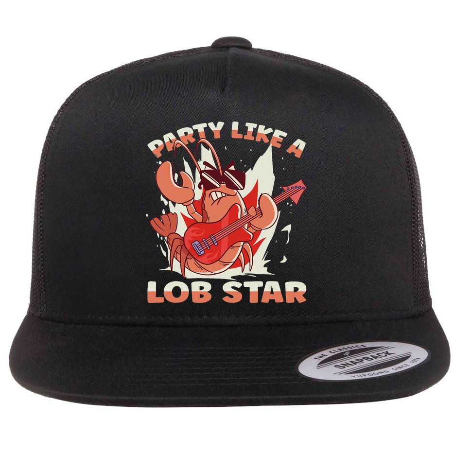 Party Like A Lob Star Lobster Flat Bill Trucker Hat