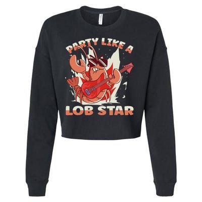 Party Like A Lob Star Lobster Cropped Pullover Crew