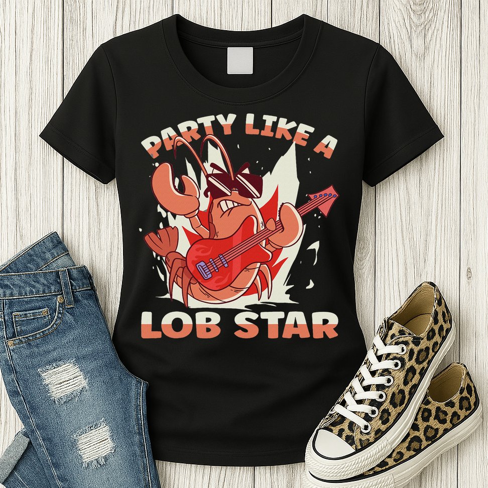 Party Like A Lob Star Lobster Womens T-Shirt