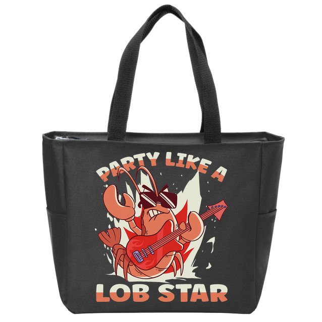 Party Like A Lob Star Lobster Zip Tote Bag