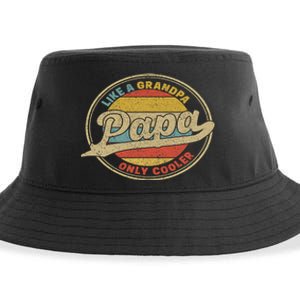 PAPA like a Grandpa ONLY COOLER Funny Dad Papa Definition Sustainable Bucket Hat