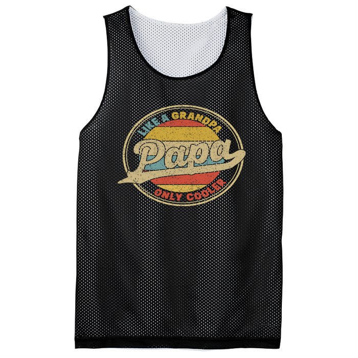 PAPA like a Grandpa ONLY COOLER Funny Dad Papa Definition Mesh Reversible Basketball Jersey Tank