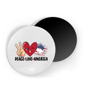 Peace Love America 4th Of July American Family Gift Independence Day Magnet