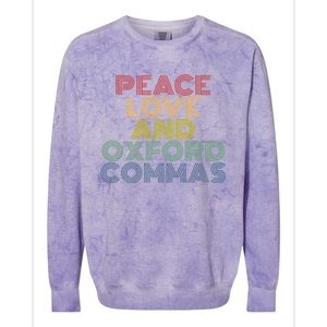 Peace Love And Oxford Commas Cool Gift Colorblast Crewneck Sweatshirt