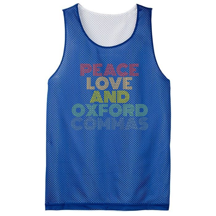 Peace Love And Oxford Commas Cool Gift Mesh Reversible Basketball Jersey Tank