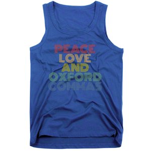 Peace Love And Oxford Commas Cool Gift Tank Top