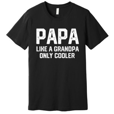 PAPA Like A Grandpa ONLY COOLER Funny Dad Papa Definition Premium T-Shirt