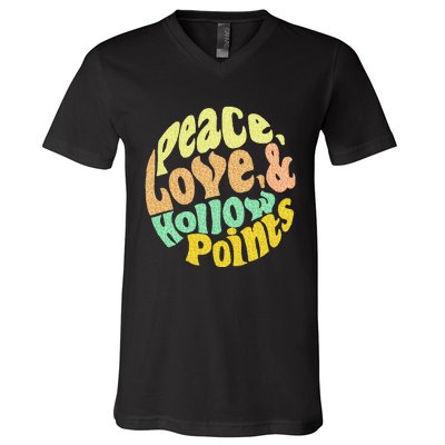 Peace Love And Hollow Points V-Neck T-Shirt