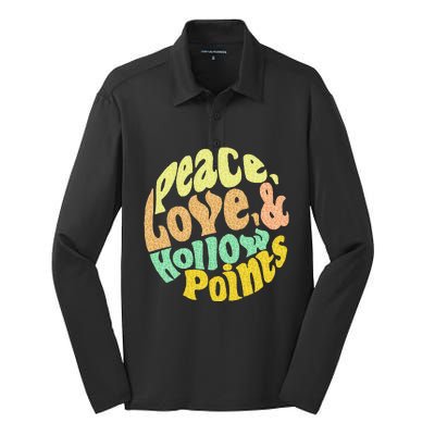 Peace Love And Hollow Points Silk Touch Performance Long Sleeve Polo