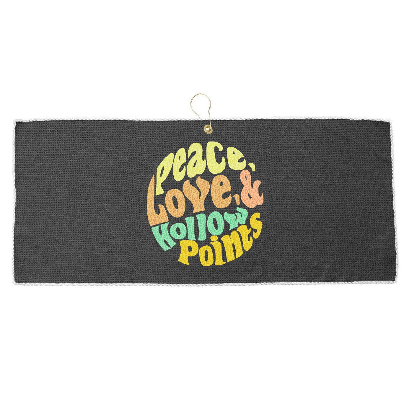 Peace Love And Hollow Points Large Microfiber Waffle Golf Towel