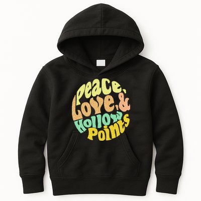 Peace Love And Hollow Points Kids Hoodie