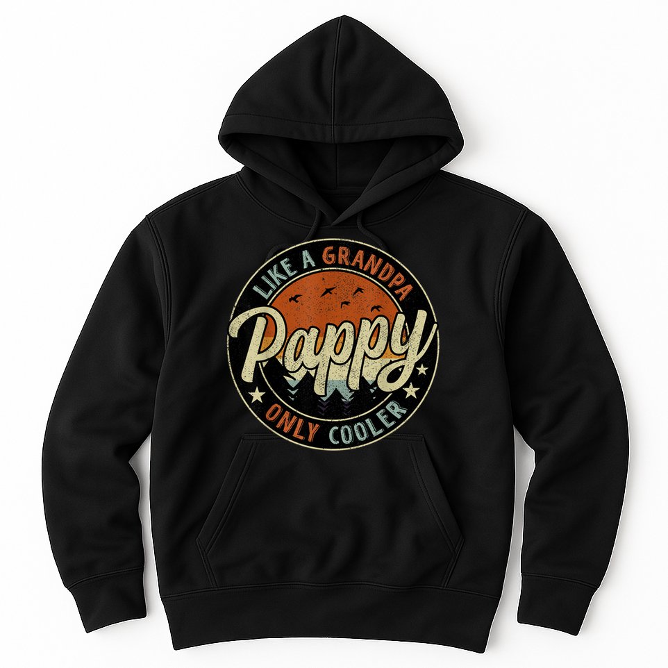 Pappy Like A Grandpa Only Cooler Vintage Retro Father's Day Hoodie