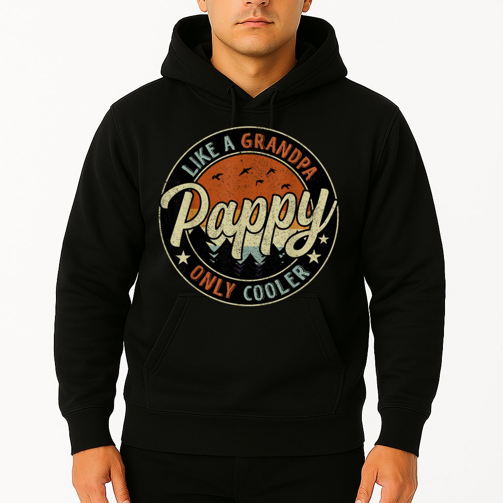 Pappy Like A Grandpa Only Cooler Vintage Retro Father's Day Hoodie