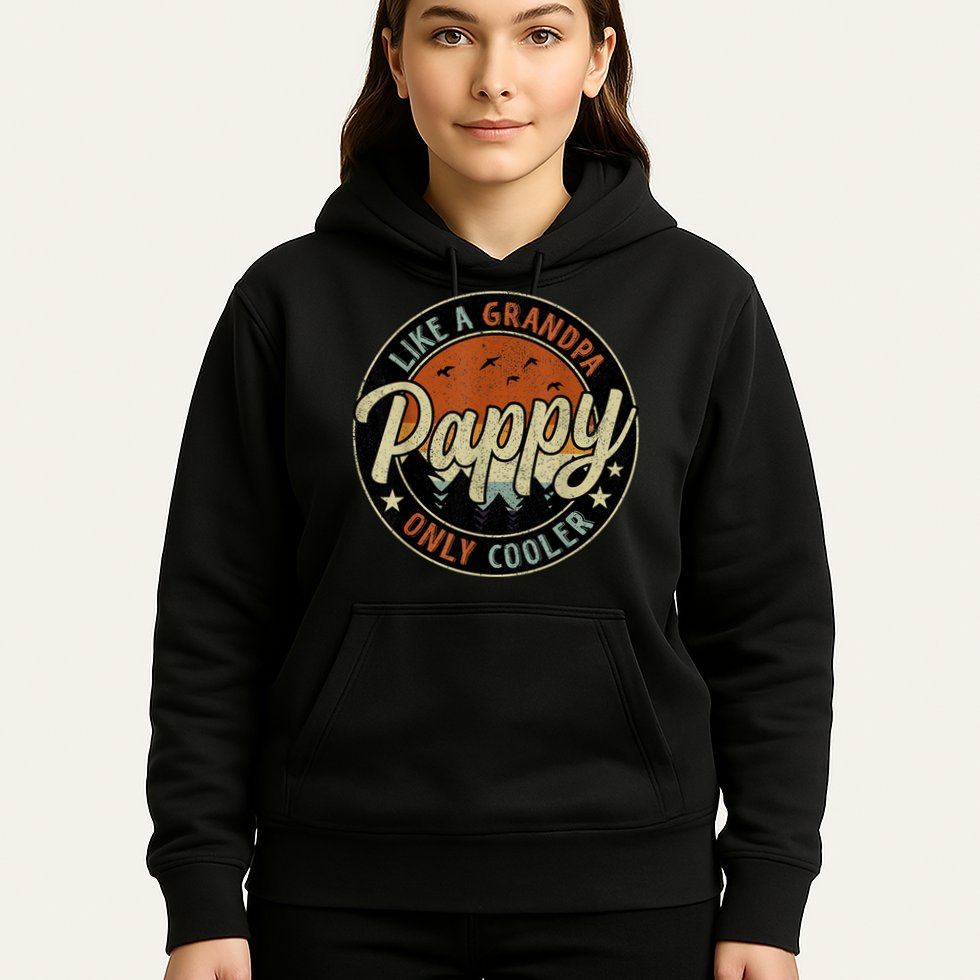 Pappy Like A Grandpa Only Cooler Vintage Retro Father's Day Hoodie