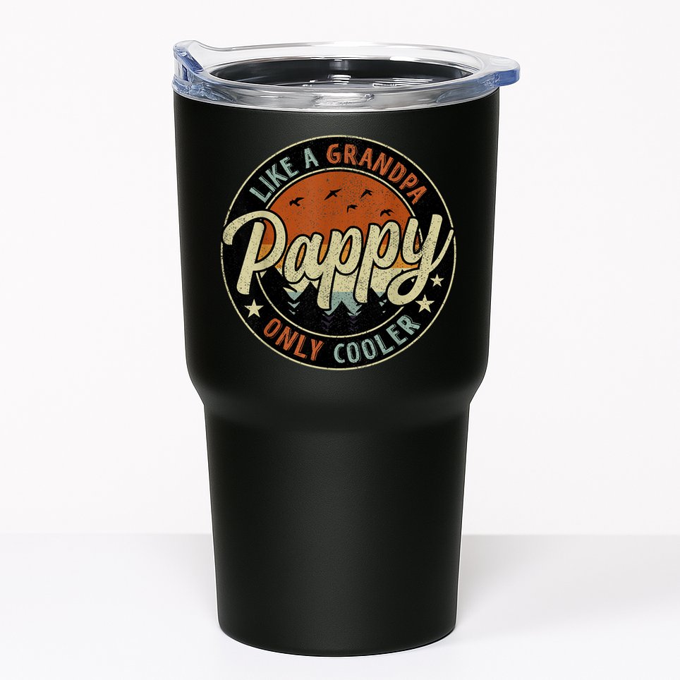 Pappy Like A Grandpa Only Cooler Vintage Retro Father's Day Tumbler