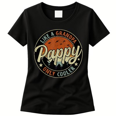 Pappy Like A Grandpa Only Cooler Vintage Retro Father's Day Womens T-Shirt
