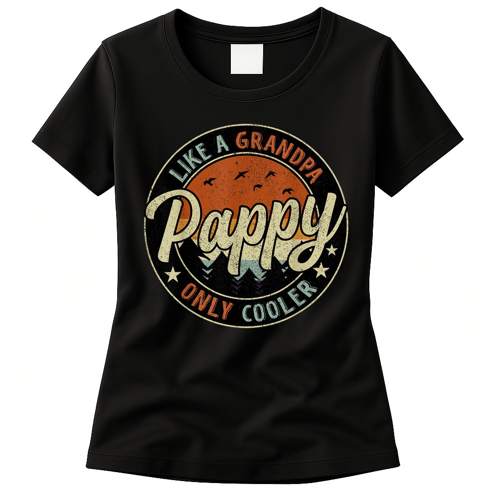 Pappy Like A Grandpa Only Cooler Vintage Retro Father's Day Womens T-Shirt