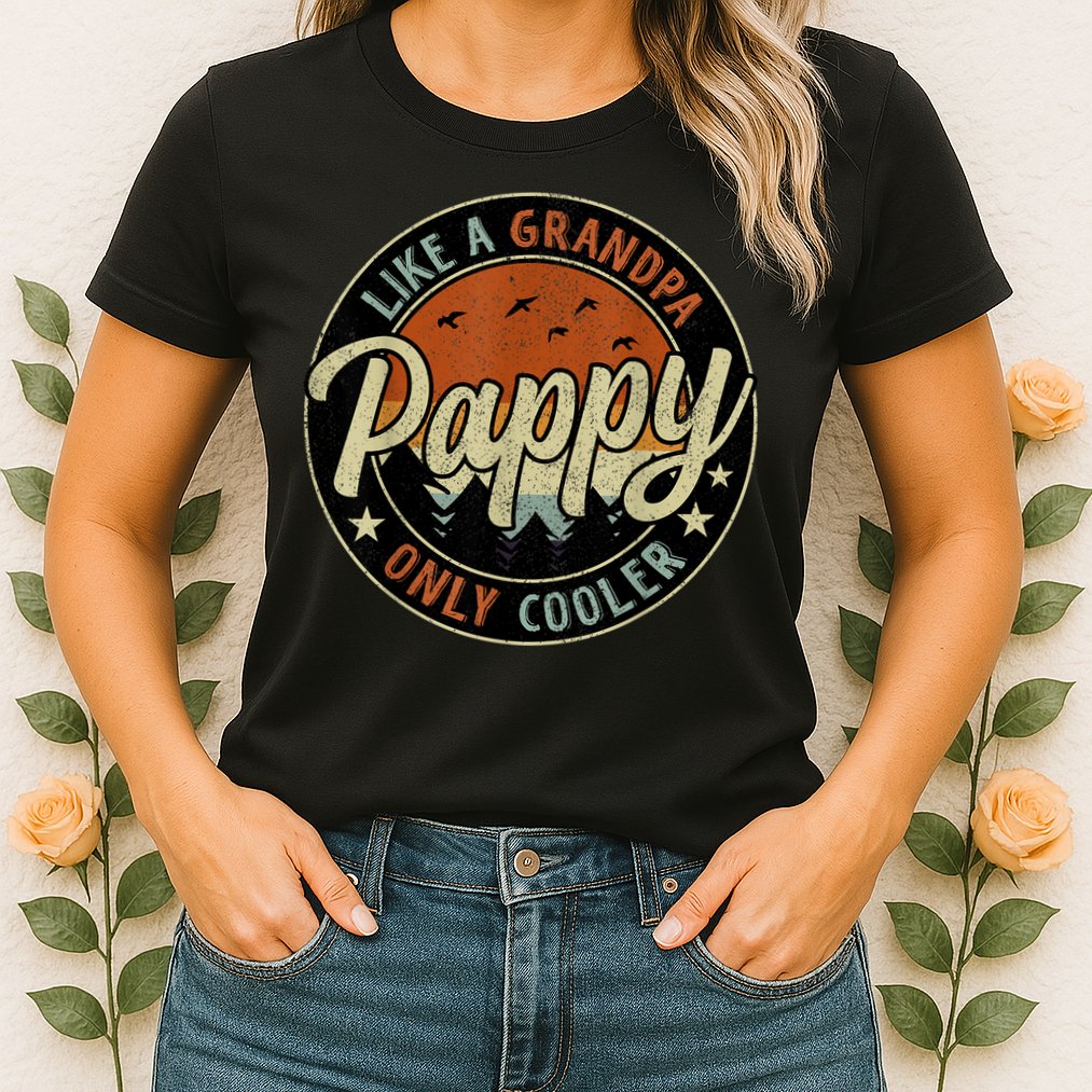 Pappy Like A Grandpa Only Cooler Vintage Retro Father's Day Womens T-Shirt