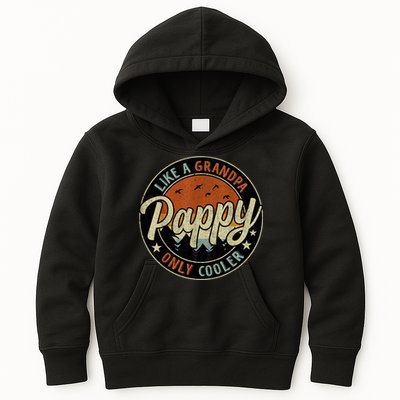 Pappy Like A Grandpa Only Cooler Vintage Retro Father's Day Kids Hoodie