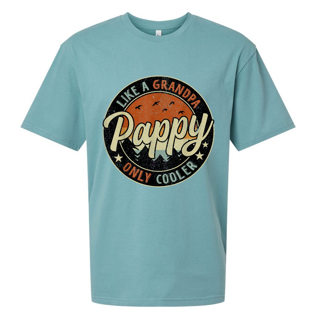 Pappy Like A Grandpa Only Cooler Vintage Retro Father's Day Sueded Cloud Jersey T-Shirt