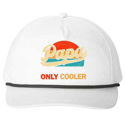 PAPA Like A Grandpa Only Cooler, Funny Dad Definition Retro Snapback Five-Panel Rope Hat