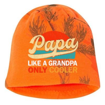 PAPA Like A Grandpa Only Cooler, Funny Dad Definition Retro Kati - Camo Knit Beanie