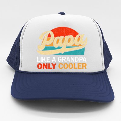 PAPA Like A Grandpa Only Cooler, Funny Dad Definition Retro Trucker Hat