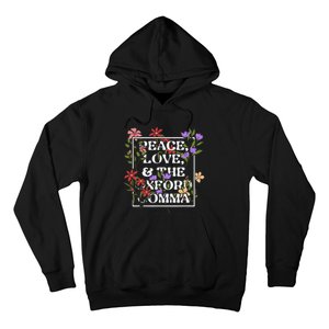 Peace Love And The O.X.F.O.R.D C.O.M.M.A English Grammar Humor Flower Hoodie