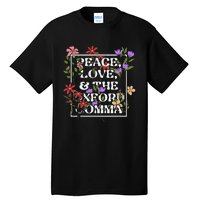 Peace Love And The O.X.F.O.R.D C.O.M.M.A English Grammar Humor Flower Tall T-Shirt