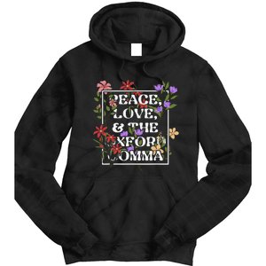 Peace Love And The O.X.F.O.R.D C.O.M.M.A English Grammar Humor Flower Tie Dye Hoodie