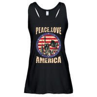 Peace Love And America Graphic Ladies Essential Flowy Tank