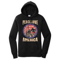 Peace Love And America Graphic Women's Pullover Hoodie