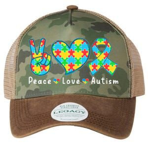 Peace Love Autism In April For Autism Awareness Legacy Tie Dye Trucker Hat