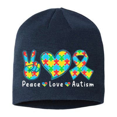 Peace Love Autism In April For Autism Awareness Sustainable Beanie