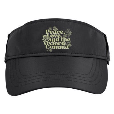 Peace Love And The Oxford Comma Funny Adult Drive Performance Visor