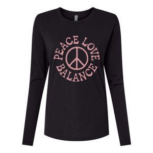 Peace Love And Balance Womens Cotton Relaxed Long Sleeve T-Shirt