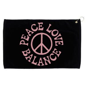 Peace Love And Balance Grommeted Golf Towel