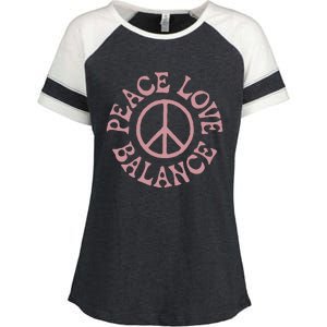 Peace Love And Balance Enza Ladies Jersey Colorblock Tee