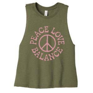 Peace Love And Balance Women's Racerback Cropped Tank