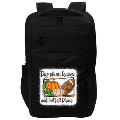 Pumpkin Leaves And Football Please Leopard Fall Vibes Gift Impact Tech Backpack