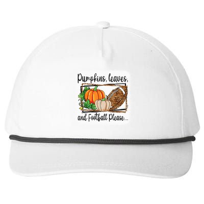 Pumpkin Leaves And Football Please Leopard Fall Vibes Gift Snapback Five-Panel Rope Hat