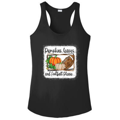 Pumpkin Leaves And Football Please Leopard Fall Vibes Gift Ladies PosiCharge Competitor Racerback Tank