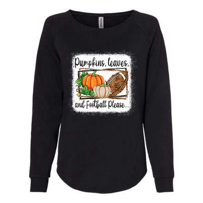 Pumpkin Leaves And Football Please Leopard Fall Vibes Gift Womens California Wash Sweatshirt