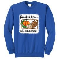 Pumpkin Leaves And Football Please Leopard Fall Vibes Gift Sweatshirt