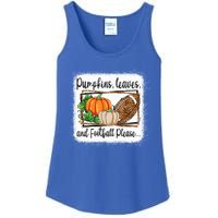 Pumpkin Leaves And Football Please Leopard Fall Vibes Gift Ladies Essential Tank