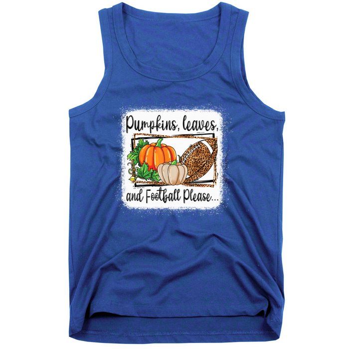 Pumpkin Leaves And Football Please Leopard Fall Vibes Gift Tank Top